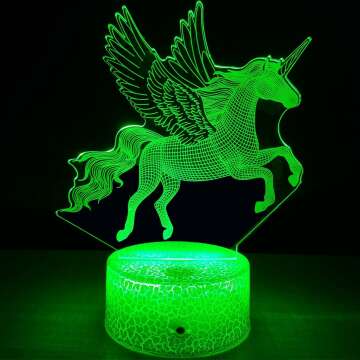 Unicorn Night Light for Kids with Touch & Remote Control