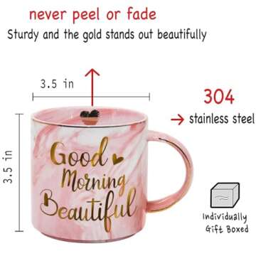 Handmade Good Morning Beautiful Mug for Couples Gifts