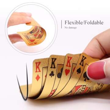 ACELION Waterproof Playing Cards, Plastic Playing Cards, Deck of Cards, Gift Poker Cards (Gold)