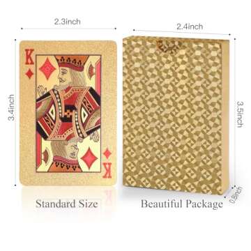 ACELION Waterproof Playing Cards, Plastic Playing Cards, Deck of Cards, Gift Poker Cards (Gold)
