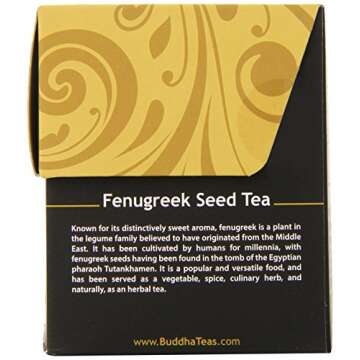 Buddha Teas Fenugreek Seed Tea, 18 Count, Organic Health Benefits