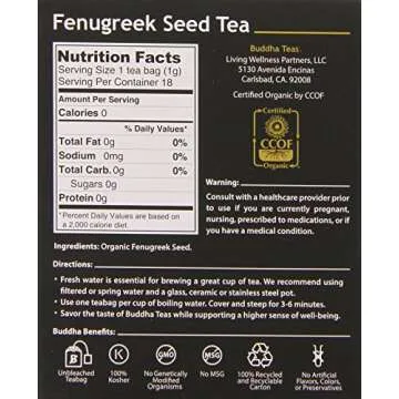 Buddha Teas Fenugreek Seed Tea, Organic & Dioxin-Free