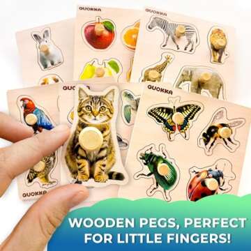 QUOKKA Wooden Puzzles for Toddlers - Learning Fun for Kids