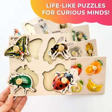QUOKKA Wooden Puzzles for Toddlers - Learning Fun for Kids