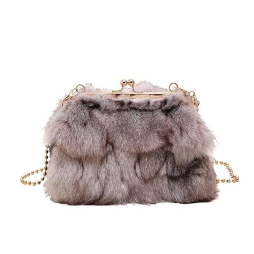 IM SNYGG Fluffy Coin Purse - Chic Faux Fur Crossbody Handbag for Women