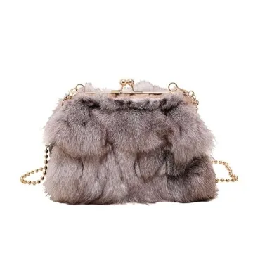 IM SNYGG Fluffy Coin Purse - Chic Faux Fur Crossbody Handbag for Women