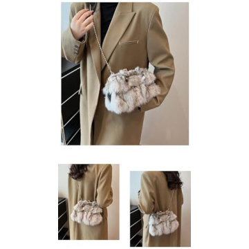 IM SNYGG Fluffy Coin Purse Trendy Faux Fur Handbag