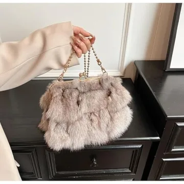 IM SNYGG Fluffy Coin Purse Trendy Faux Fur Handbag