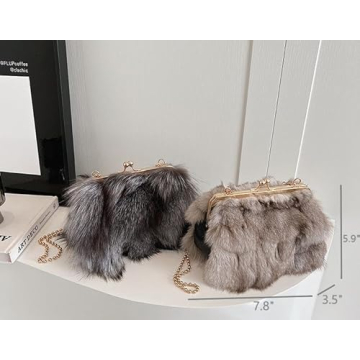 IM SNYGG Fluffy Coin Purse Trendy Faux Fur Handbag
