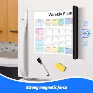 Weekly Hourly Planner Dry Erase Magnetic Whiteboard－Daily Weekly Weekly Planner and Hourly Schedule Checklist－Weekly To Do List Organize Your Daily Work Efficiently