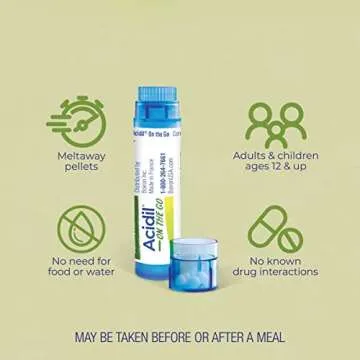 Boiron Acidil On The Go Travel Essential for Relief of Acid Reflux, Heartburn, Indigestion, Bloating, and Upset Stomach - 2 Count (160 Pellets)