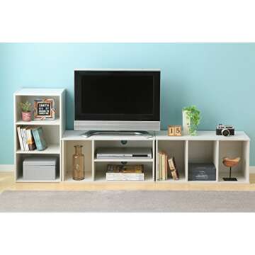 IRIS 3-Cube Modular Storage Box, Stylish White Storage Solution