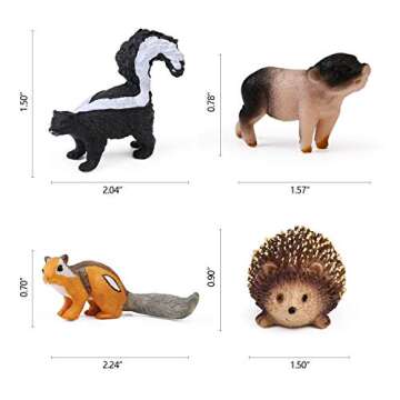 16PCS Forest Animals Baby Figures, Woodland Creatures Figurines, Miniature Toys Cake Toppers Cupcake...