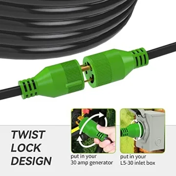 RVMATE 30 Amp Generator Extension Cord 100 Feet