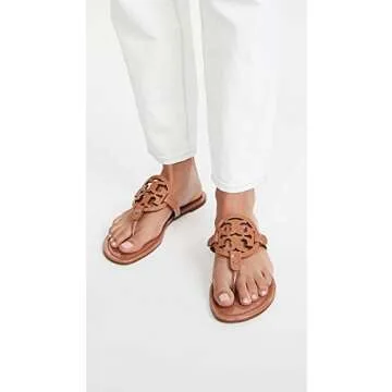 Tory Burch Women's Miller Thong Sandals in Tan, Size 9