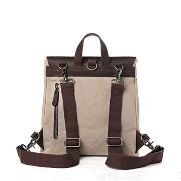 Stylish Zg Canvas Leather Casual Backpack for Women