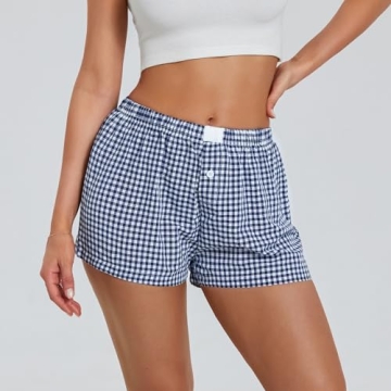 NUFIWI Women Y2K Pajamas Shorts in Trendy Gingham Design