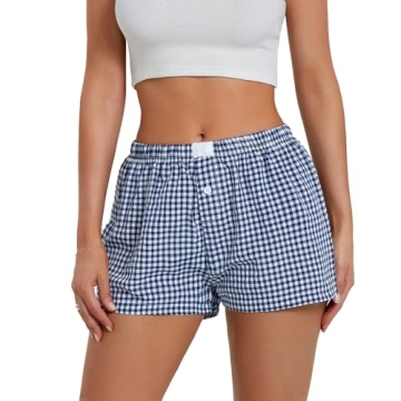 NUFIWI Women Y2K Pajamas Shorts in Trendy Gingham Design