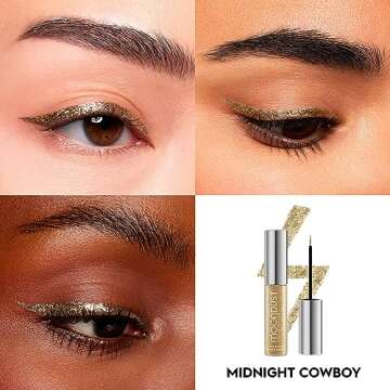 URBAN DECAY Moondust Liquid Glitter Eyeliner (Midnight Cowboy - Gold Glitter), Sparkly Eye Liner, Gl...
