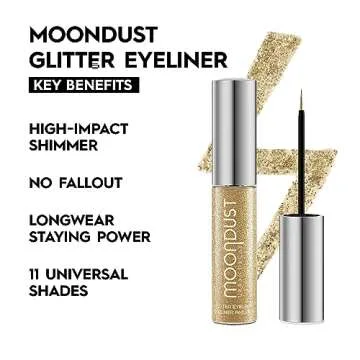 URBAN DECAY Moondust Liquid Glitter Eyeliner (Midnight Cowboy - Gold Glitter), Sparkly Eye Liner, Glitter Eyeshadow Topper, Universal Shimmering Shades, No Fallout - 0.25 fl oz