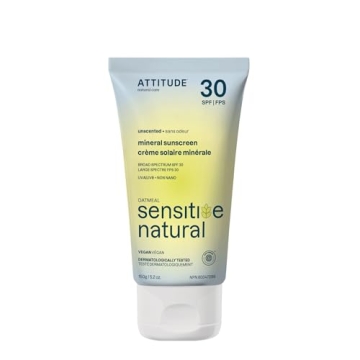 ATTITUDE Mineral Sunscreen for Sensitive Skin, EWG Verified
