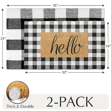 Emerson Coir Doormats 2-Pack Elegant Outdoor Mats