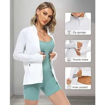 VUTRU Women's Workout Yoga Jacket Full Zip Running Track Jacket
