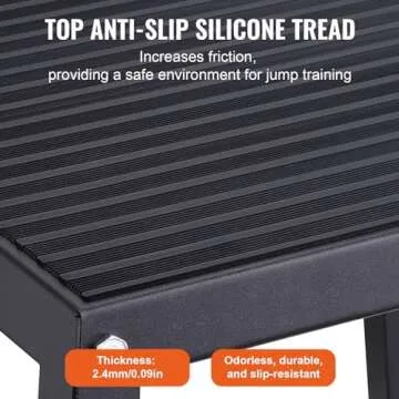 VEVOR Plyometric Platform Box, 12/18/24 Inch Plyometric Jump Box, Fitness Steel Plyo Box for Home Gym Jump Training, Crossfit, Conditioning, Strength Training, Black