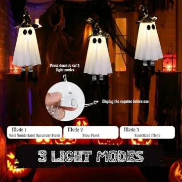 Spooky Hanging Spirits Lights for Halloween Decoration