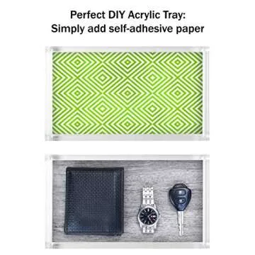 Acrylic Tray Organizer - Clear Minimalist Catchall Holder for Bedside, Bathroom, and Office Storage ...