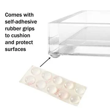 Acrylic Tray Organizer - Clear Minimalist Catchall Holder for Bedside, Bathroom, and Office Storage - Aesthetically Pleasing Room Decor by Lavish Home