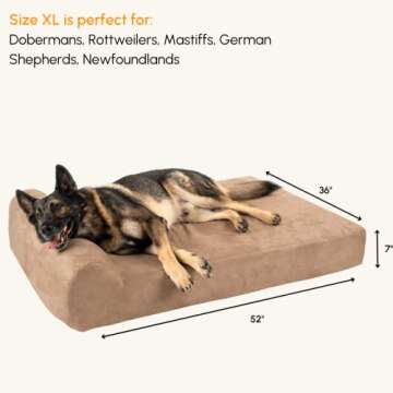 Big Barker Orthopedic Dog Bed w/Headrest - 7” Dog Bed for Large Dogs w/Washable Microsuede Cover -...