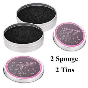 Yuyeran 2Pcs/Set Makeup Brushes Cleaner Sponge Dry Brushes Cleaner Eye Shadow or Blush Color Removal...