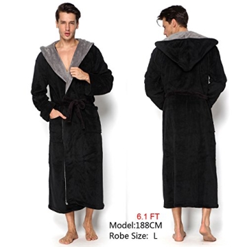 KEMUSI Hooded Herringbone Men's Soft Spa Bathrobe