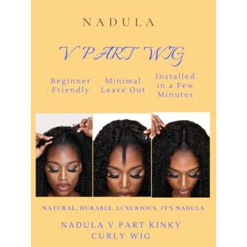 Nadula V Part Kinky Straight Wig with Adjustable Fit