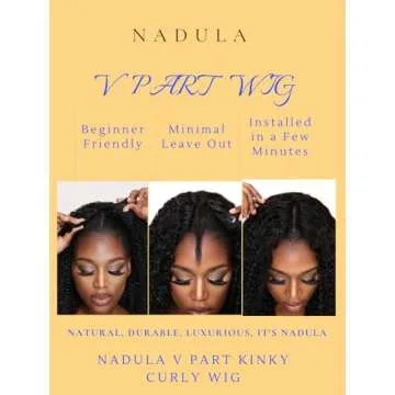 Nadula V Part Kinky Straight Wig with Adjustable Fit