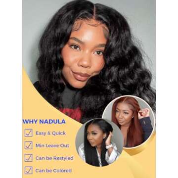 Nadula V Part Kinky Straight Wig with Adjustable Fit