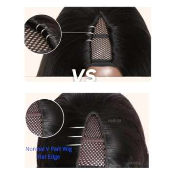Nadula V Part Kinky Straight Wig with Adjustable Fit