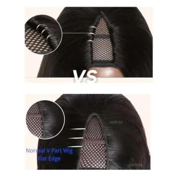 Nadula V Part Kinky Straight Wig with Adjustable Fit