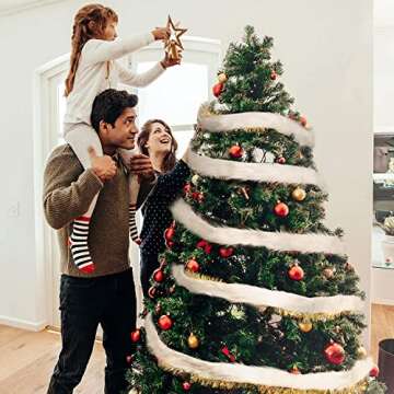 Tatuo Christmas Faux Fur Ribbon Trim - Elegant Holiday Fabric Roll for Crafts and Decor