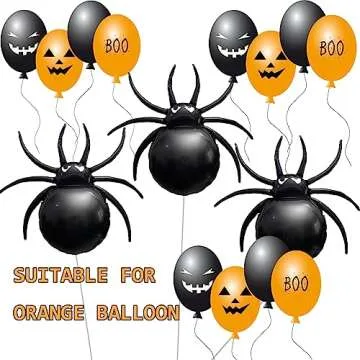 3 Pcs Spider Foil Balloons for Halloween Parties