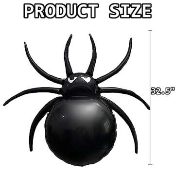 3 Pcs Spider Foil Balloons for Halloween Parties