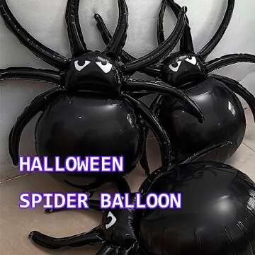 3 Pcs Spider Foil Balloons for Halloween Parties