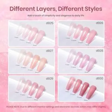 Beetles Jelly Gel Nail Polish, 6pcs Glitter Nude Sheer Light Baby Pink Natural Gel Polish Shimmer Valentine Nail Color Soak off UV LED Lamp Nail Art Salon at Home Valentine's Day Gifts for Women