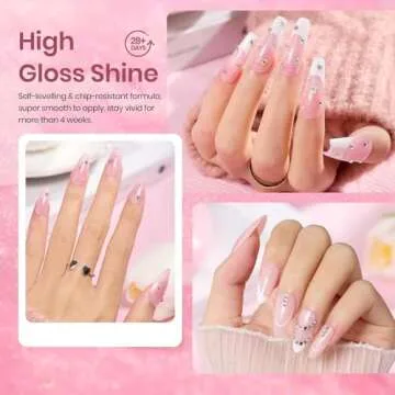 Beetles Jelly Gel Nail Polish, 6pcs Glitter Nude Sheer Light Baby Pink Natural Gel Polish Shimmer Valentine Nail Color Soak off UV LED Lamp Nail Art Salon at Home Valentine's Day Gifts for Women