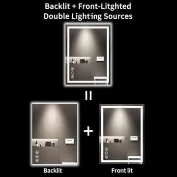 LOAAO 24X32 LED Bathroom Mirror with Lights, Anti-Fog, Dimmable, Backlit + Front Lit, Lighted Bathroom Vanity Mirror for Wall, Memory Function, Tempered Glass, Shatter-Proof, ETL Listed