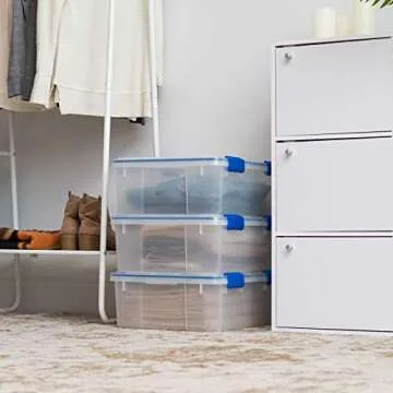 IRIS USA WeatherPro 27 Qt Storage Bins - Durable & Stackable