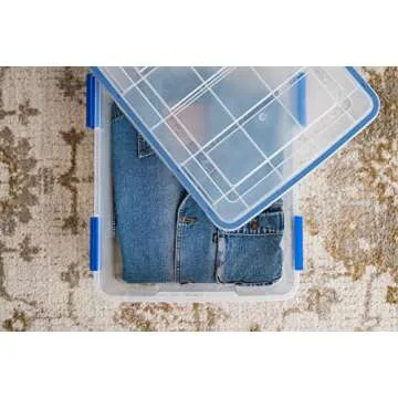 IRIS USA WeatherPro 27 Qt Storage Bins - Durable & Stackable