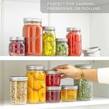 JoyJolt 8 Oz Mason Jars Set - Perfect for Canning