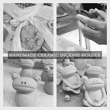 Handmade Frog Ceramic Incense Holder for Home Decor